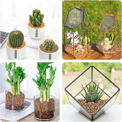 HappyFiller 2-5mm Decorative Succulent Cactus Gravel,Terrarium Small Rocks,Indoor Plants Orchid Soil Cover Stones,Candle Holder Vase Filler Decor Pebbles,0.88 LB Brown