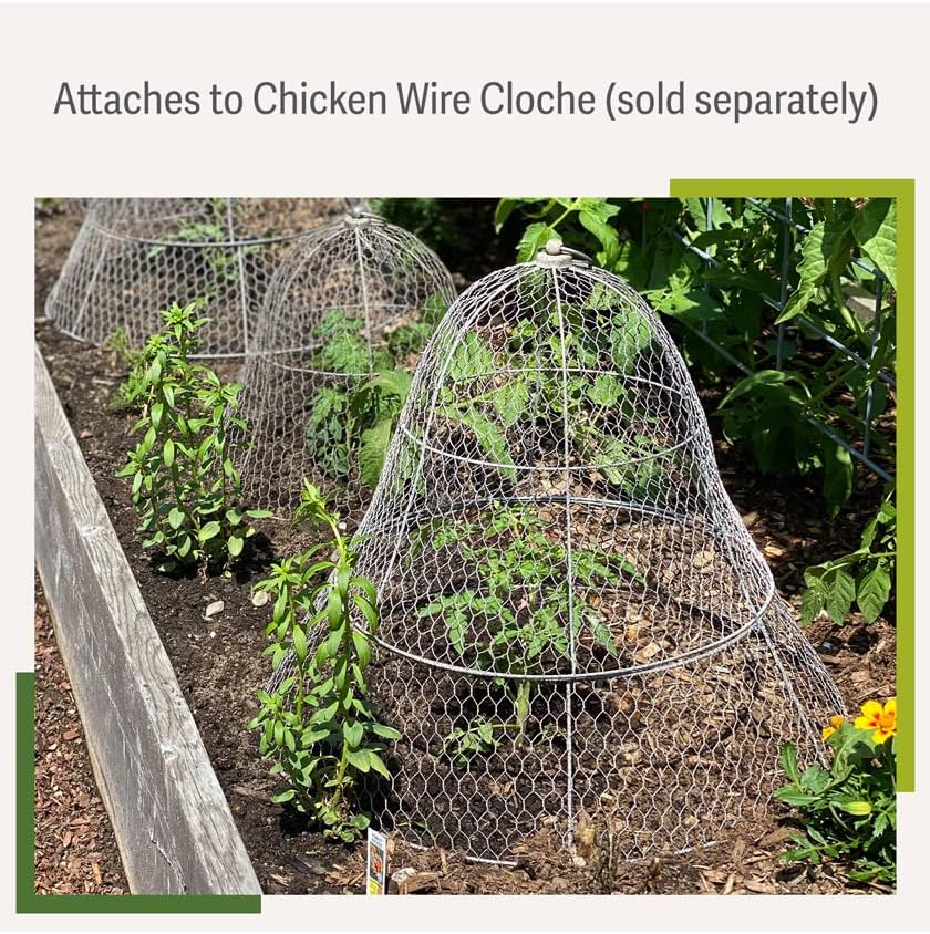 Gardener’s Supply Company Sturdy Chicken Wire Cloche Plant Protector Extension | Adds Broader Area Coverage Protection for Tall Plants Vegetables & Seedlings | (Cloche Extension Only)