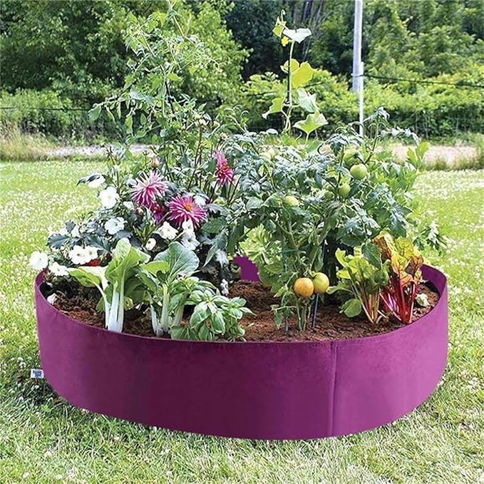 Ulalaza 5PCS Potato Grow Bags with Flap Plant Grow Bags Fabric Multi Ribbon Potato Bag Tomato Vegetable Growth Non-Woven Felt Planting Bag Transparent