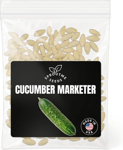 Cucumber Marketmore 76 Seeds for Planting – 200+ Heirloom Slicing Cucumbers, Crisp Sweet Flavor, Non-GMO, High Germination, Indoor & Outdoor Garden (Cucumis sativus)