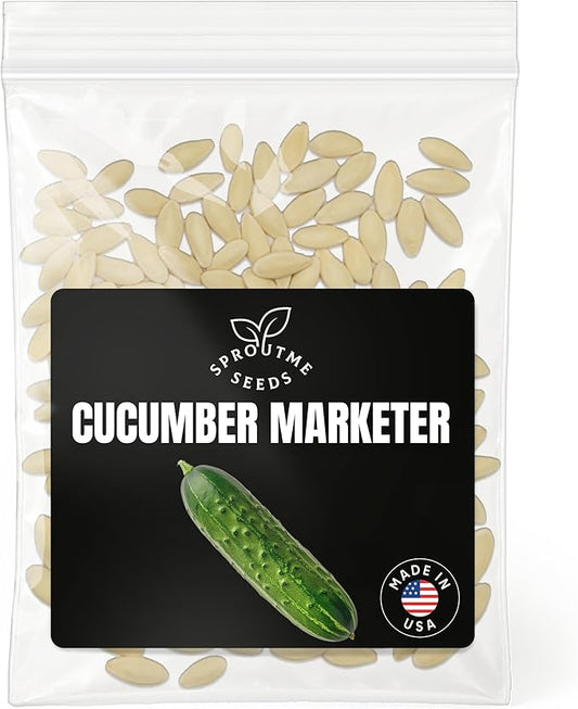 Cucumber Marketmore 76 Seeds for Planting – 200+ Heirloom Slicing Cucumbers, Crisp Sweet Flavor, Non-GMO, High Germination, Indoor & Outdoor Garden (Cucumis sativus)