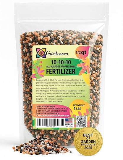𝐁𝐄𝐒𝐓𝐒𝐄𝐋𝐋𝐄𝐑 10-10-10 Plant Fertilizer Slow Release | 10 10 10 All Purpose Fertilizer for Fruit Trees, Evergreens, Vegetables, Arborvitae, Fig Trees, Shrubs, Pines, Oaks, Flowers [16 OZ]