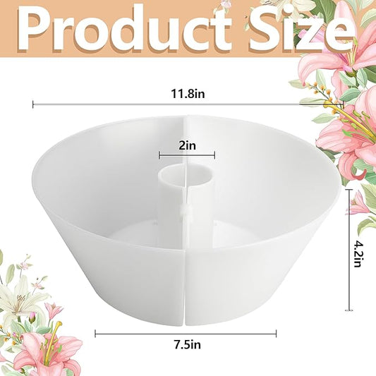 EBaokuup Umbrella Planter-Patio Table Flower Pot with Umbrella Hole-White Half-Circle Planter Pots for Indoor Outdoor Patio Table Garden Home Plants