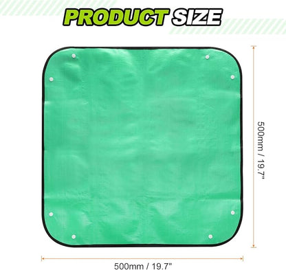HARFINGTON Repotting Mat 19.7" x 19.7" PE Cloth Waterproof Plant Repotting Mat Foldable Portable Gardening Potting Tray with Plastic Buckle for Indoor Plant Change Soil Watering, Green