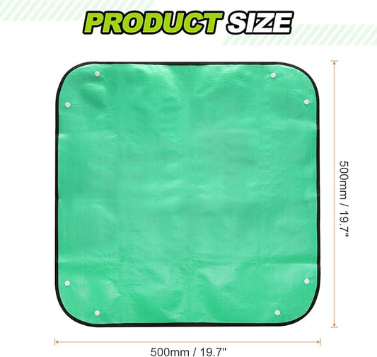 HARFINGTON Repotting Mat 19.7" x 19.7" PE Cloth Waterproof Plant Repotting Mat Foldable Portable Gardening Potting Tray with Plastic Buckle for Indoor Plant Change Soil Watering, Green