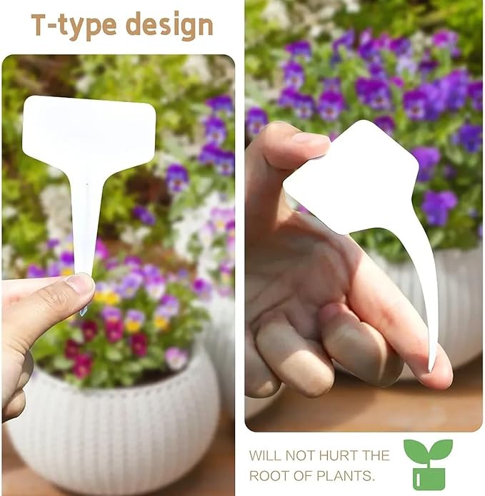 T-Type Plant Labels, 200pcs Plastic Plant Name Tags Waterproof T-Shape Tag Garden Labels Markers for Garden Vegetable Flowers Planting