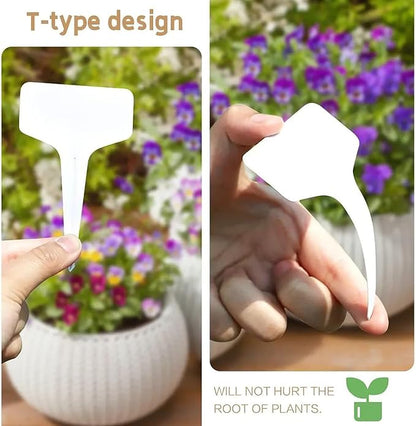 T-Type Plant Labels, 200pcs Plastic Plant Name Tags Waterproof T-Shape Tag Garden Labels Markers for Garden Vegetable Flowers Planting