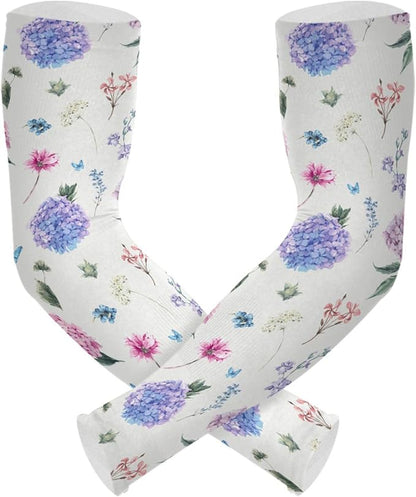 Wamika Gardening Sleeves Spring Globe Daisy Flowers Farm Sun Protective Arm Sleeves with Tumb Hole