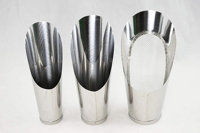 3 Pcs Set Japanese Stainless Bonsai Soil Scoop with 1 Mesh - Potting & Mixing Tool (U-1)