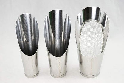 3 Pcs Set Japanese Stainless Bonsai Soil Scoop with 1 Mesh - Potting & Mixing Tool (U-1)