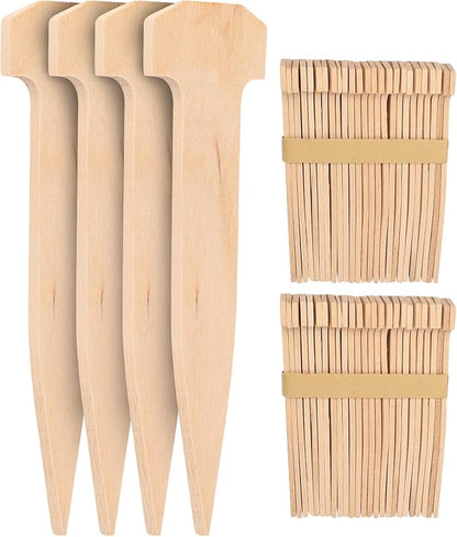 5 Inch Wooden Garden Stakes, Holding Stakes, Sod Staples for Weed Fabric, Garden Support Pegs & Fabric Pins, Netting,Turf, Landscaping and Gardening