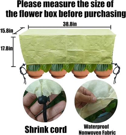 EJW Planter Cover, Plant Covers Freeze Protection,2 Pack 39.5"*17.7"x15.7" Planter Covers for Winter, Frost Cloths for Outdoor Plants, Raised Bed Covers for Winter.