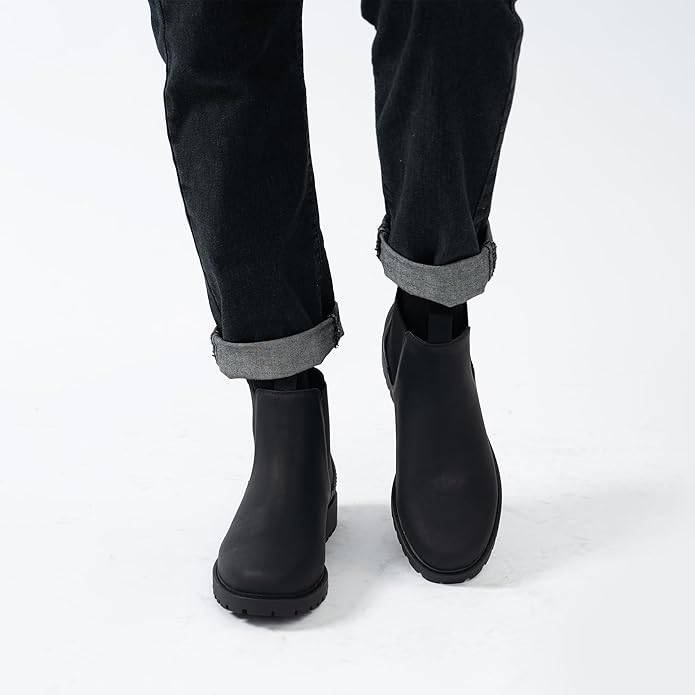 CGRRBW Mens Slip On Chelsea Boots, Work Hiking Ankle Booties For Men Comfortable and Lightweight