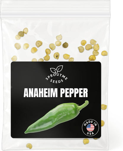 Anaheim Pepper Seeds for Planting – 50 Mild Chili Pepper Seeds, 500–2500 SHU, Non-GMO Heirloom, High Germination, Indoor & Outdoor Garden (Capsicum annuum)