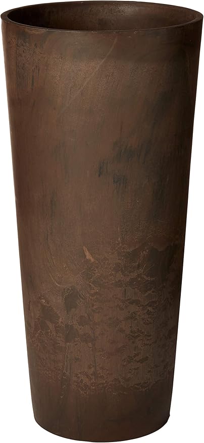 Arcadia Garden Products PSW S32CM Contempo Tall Round Planter, 13 by 28-Inch, Chocolate Marble