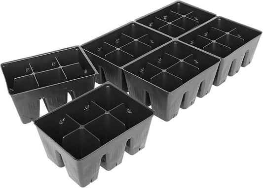 Handy Pantry Black Plastic Garden Tray Inserts - 20 Sheets of 36 Planting Pot Cells Each - 2x3 Nested x6 Configuration - Perforated - Nursery, Greenhouse, Gardening