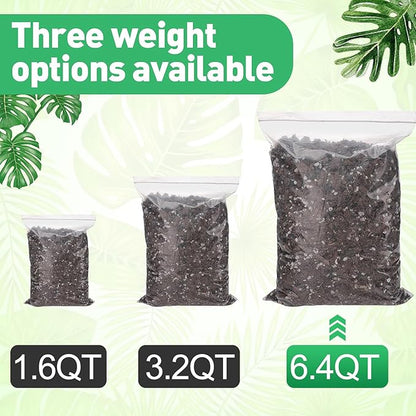 6.4QT Monstera Soil Potting Mix - Natural Organic Tropical Plant Soil for Improving Growth Rate, Sustainable Houseplants Growing Media for Indoor Bonsai Succulents Moisture Retention Drainageq