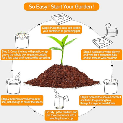 Legigo 50 Pcs 30mm Coco Coir Pellets Seed Starter Soil Mix- Organic Coconut Coir Potting Soil Pods for Seedling, Coco Peat Soil Discs for Indoor & Outdoor Plants Bonsai Herbs Vegetables and Flowers