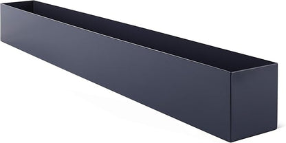DR&Co Modern Grey Rectangle Planter Box, 16" Metal Planter Perfect for Succulent, Narrow Box for Table or Window Sill, Rectangular Stainless Steel Long