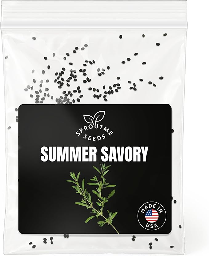 Summer Savory Seeds for Planting – 200+ Non-GMO Heirloom Culinary Herb Seeds (Satureja hortensis)