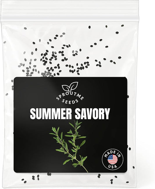 Summer Savory Seeds for Planting – 200+ Non-GMO Heirloom Culinary Herb Seeds (Satureja hortensis)