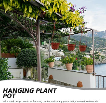 YARNOW 10 Pack Plastic Hanging Planters with Drainage Holes & Chains, 3.5 Inch Hanging Pots for Plants Indoor Balcony Garden Patio