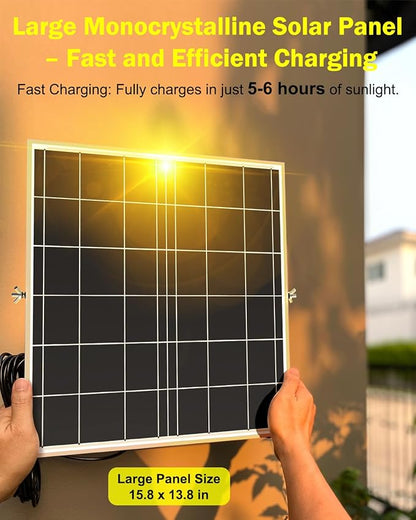 Engrepo Solar Light Outdoor, 10000LM Luces Solares Dusk to Dawn Auto On/Off Solar Powered Security Flood Light Outside IP65 Waterproof with Remote Control for Wall Porch, Shed, Barn. 20000mAh.