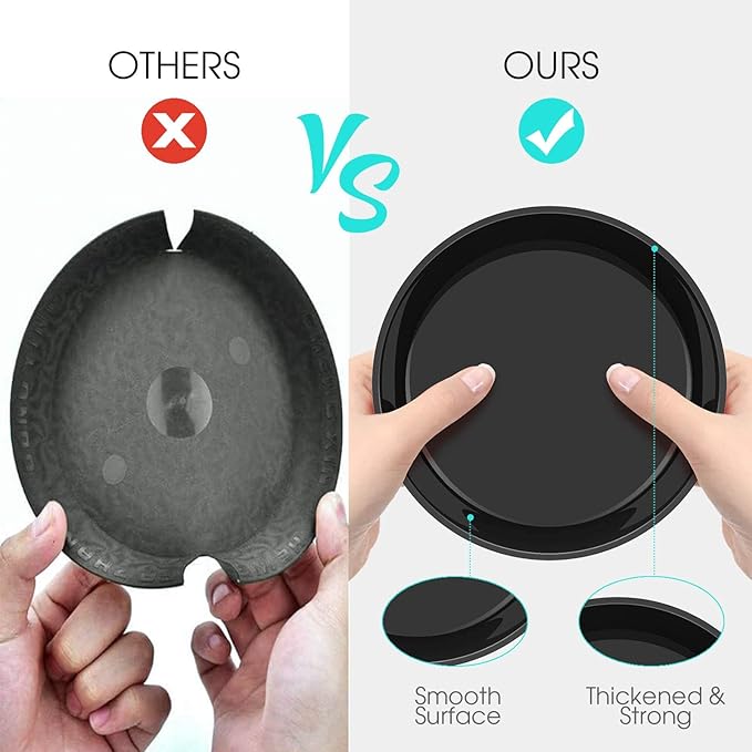 6 Pack Plant Saucer 12 14 16 18 20 22 Inch Plastic Plant Tray, Sturdy and Durable Flower Pot Container Accessories Plant Pot Saucers for Indoor and Outdoor (18 Inch, Black)
