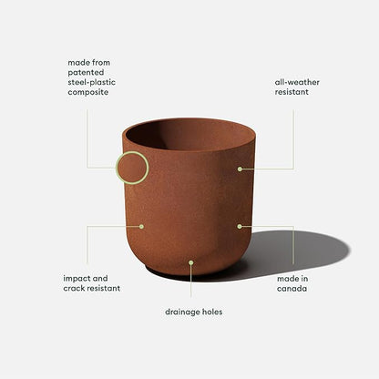 Veradek Patina Series Kona Planter - Round Planter for Outdoor Porch/Garden | Naturally Rusting Planter for All-Weather Use