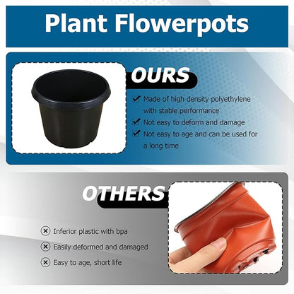 Planter Nursery Pots 12.7 Gallon Pots for Plants, Injection Molded Plastic Nursery Pots, Plant Container 12.7 Gal 5-Pack