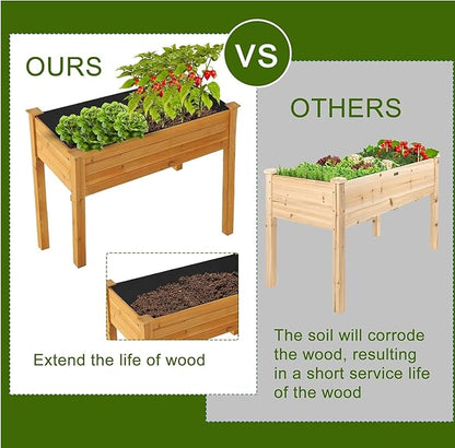 Raised Garden Bed Liner Non-Woven Fabric, Elevated Planter Box Replacement Fabric for Outdoor Raised Beds Vegetable Trugs Backyard Flowerbeds, Holds Soil Allows Water to Drain