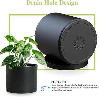 Large Plant Pots Set of 3 – 8", 9", 10" Indoor Flower Pots with Drainage Holes and Saucers, Big Planters for Monstera, Fiddle Leaf Fig, Snake Plant – 5 Colors