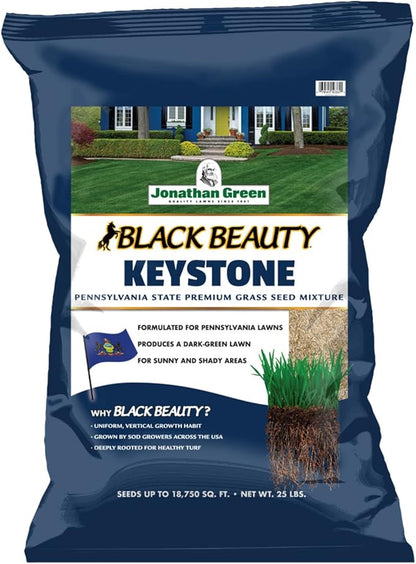 Jonathan Green (10362) Black Beauty Keystone PA Grass Seed (Made for Pennsylvania) - Cool Season Lawn Seed (25 lb)