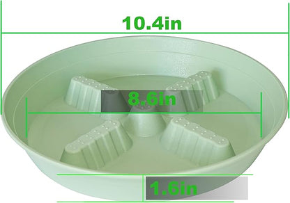 4 Pack Plant Saucer 10 inch, 8 12 14 17 inch, Plant Stand Plastic Plant Saucers for Indoors Outdoor, Heavy Duty Flower Plant Risers for Inside Pots, Pot Saucers for Plants, Grow Bags Saucers