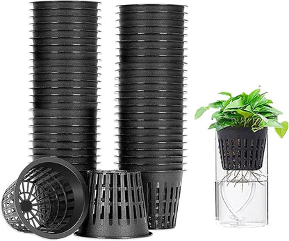 50 PCS 3 Inch Heavy Duty Net Pots,Hydroponic Cups,Garden Slotted Mesh Net Cups,Plant Nursery Net Pots for Hydroponics