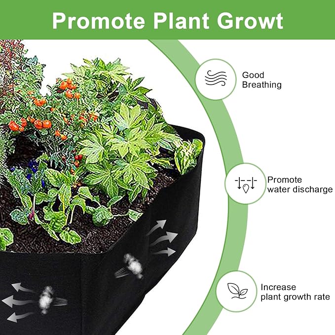 Fabric Raised Garden Bed, 2x2x1Ft 64 Gallon Garden Grow Bags, Rectangle Raised Planter Garden Bed for Vegetables Potatoes Flowers Planting Container for Outdoor Gardenin (4Grids)