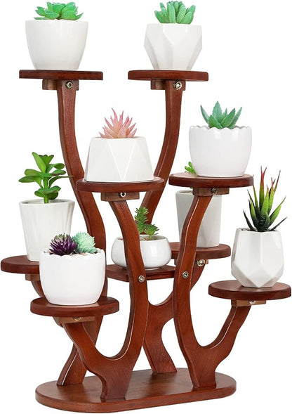 9 Pots Mini Succulent Stand Windowsill Small Plant Stand Multi Layers Succulents Display Shelf Kitchen Windowsill Desk Tabletop Plant Holder