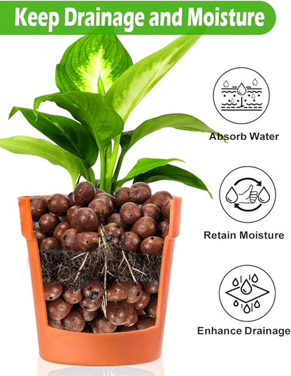 TOYPOPOR Leca Clay Pebbles for Plants, (10 Quarts) Leca Balls, Lightweight Clay Ball, Potting Mix Grow Media Used for Drainage, Decoration, Aquaponics, Hydroponics and Other Gardening Essentials