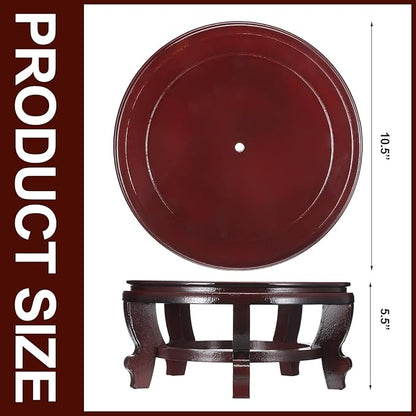 10 Inches Wooden Planter Stand Indoor Chinese Vase Fishbowl Display Stands Asian Vase Pot Traditional Stands for Home Indoor Plants Outdoor Decoration