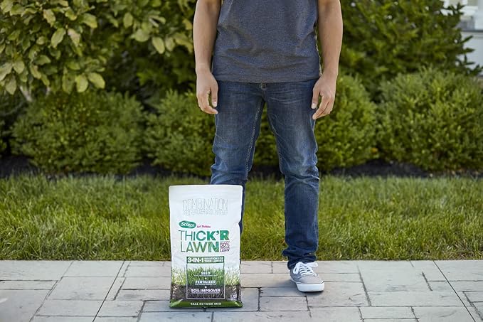 Scotts Turf Builder Thick'R Lawn Tall Fescue Mix, Combination Seed, Fertilizer and Soil Improver, Thickens Thin Grass, 12 lbs. (2-Pack)