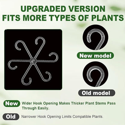 8pcs Upgraded Plant Stem Support, Transparent Plant Support for Indoor Plants, 4 Sizes Climbing Houseplant Stem Holders, Reusable Plant Stabilizer, Indoor Plants Accessories