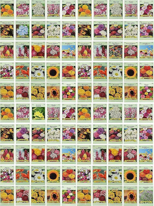 Black Duck Brand Set of 1000 Flower Seed Packets! Flower Seeds in Bulk - Best Value Seeds - Great for Classrooms, Beginner Gardeners and Kids! - Deluxe Varieties! (1000)