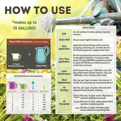 Nature's Wonder Plant & Turf Booster, 30 oz | Organic Soil Conditioner & Root Booster for Plants - Concentrated Liquid Biostimulant with Fulvic Humic Acid for Plants, Potting Soil, Flowers & Lawns