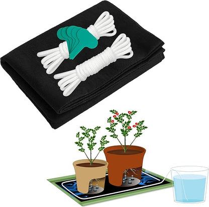 ORIMERC 40 x 50 inch Automatic Plant Watering Mat & 30 feet Self Watering System Wick Cord for Seed Starter Tray Capillary Mat for Seedling Capillary Matting for Potted Plants Greenhouse Gardening