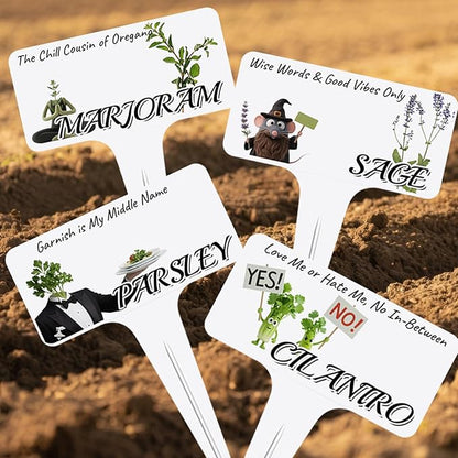 Whimsical Herb Character Garden Markers-13Pcs Garden Labels,Toddler Kids Gardening Set Accessories,Durable Waterproof Signs for Outdoor，Housewarming Gift for Plant Lovers