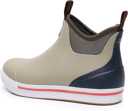 WTW Unisex Rain Boots for Men and Women Waterproof Rubber Fishing Deck Boots Neoprene Boots Slip on Ankle Garden Shoes