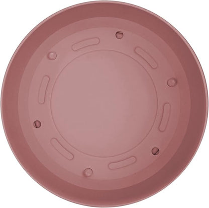 Bloem Mathers 8" Dusty Rose Round Modern Resin Garden Planter Pot with Drainage Holes and Removable Saucer Tray Included
