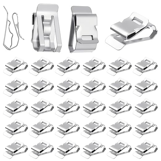 100 Pcs Stainless Steel Cable Cord S Clips Solar Panel Cables Photovoltaic Double Wire Trailer Wire Clips for PV Wiring Boat Frame Management Clip, 0.2 Inch to 0.3 Inch in Rope Capacity, Silver