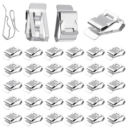 100 Pcs Stainless Steel Cable Cord S Clips Solar Panel Cables Photovoltaic Double Wire Trailer Wire Clips for PV Wiring Boat Frame Management Clip, 0.2 Inch to 0.3 Inch in Rope Capacity, Silver