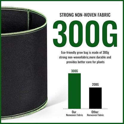 ACSTEP 20-Pack 10 Gallon Grow Bags Heavy Duty Aeration Fabric Pots Thickened Nonwoven Fabric Pots for Planting Outdoor Plants